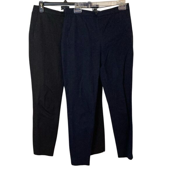 J Crew Womens Martie Side Zip Ankle Skinny‎ Trouser Bundle Size 4T Black Navy - Picture 1 of 15